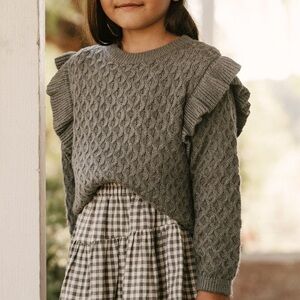 Rylee + Cru La Reina Ruffle Sweater, Marine